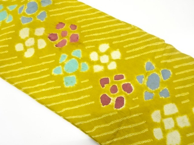 JAPANESE KIMONO / ANTIQUE NAGOYA OBI / SILK / SHIBORI / FLOWER